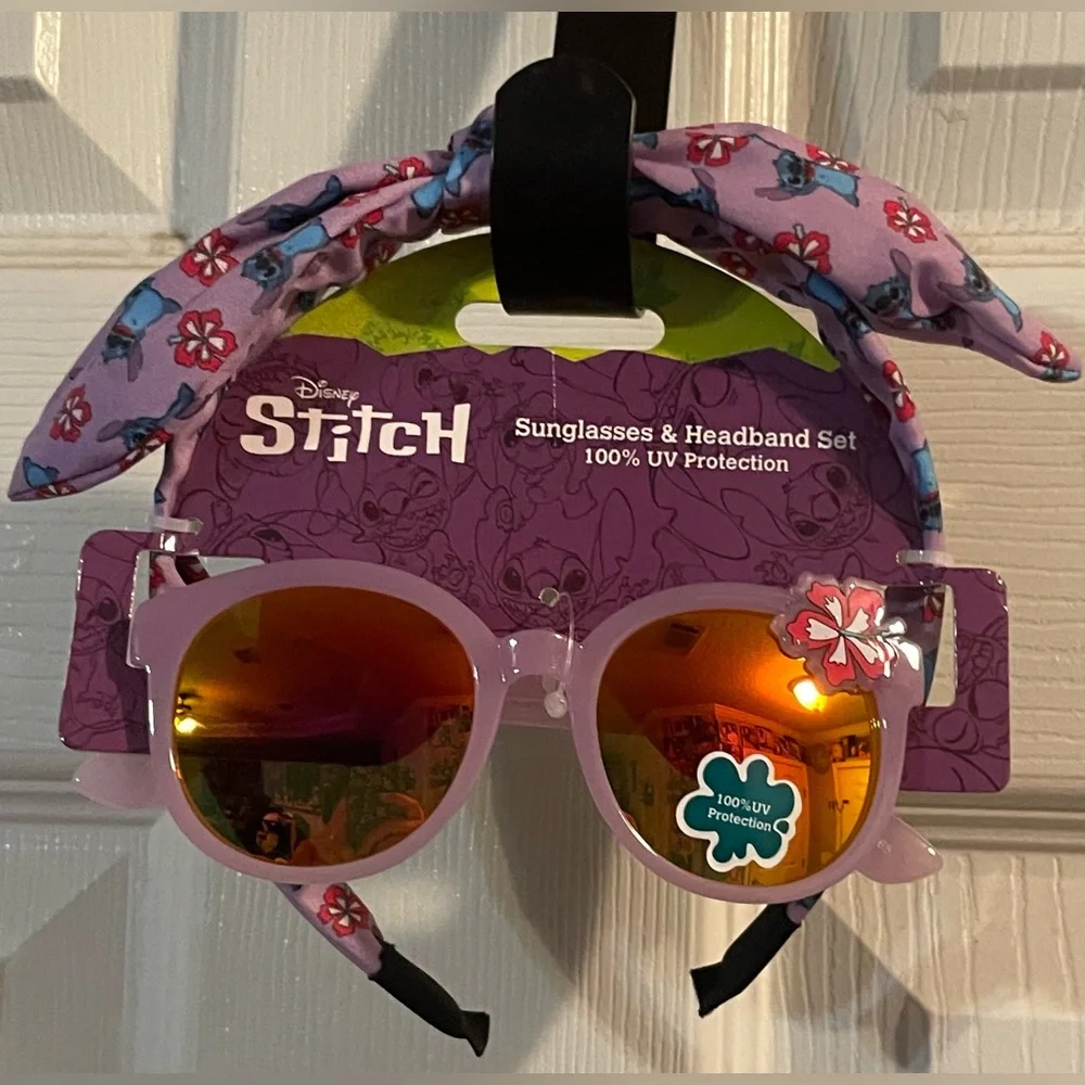 🔴‎ 3/$12 NWT Disney Stitch Sunglasses & Headband Set UV Protection Kids 3+